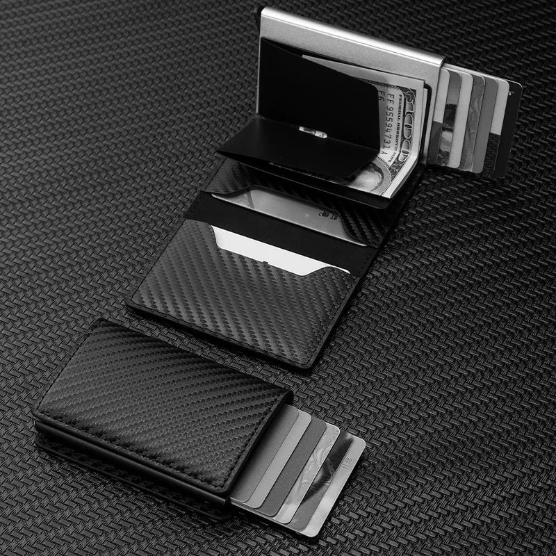 NNEOBA Carbon Fiber RFID Slim Wallet for Men