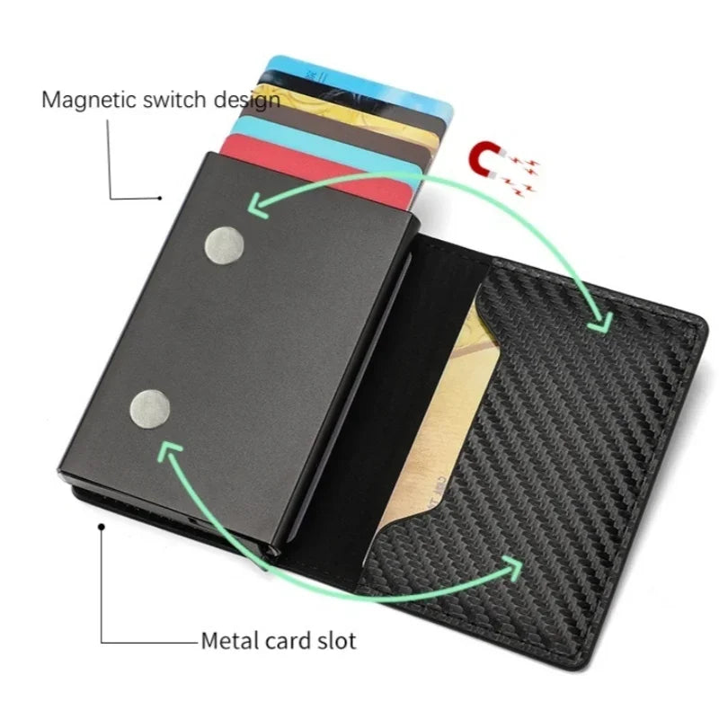 NNEOBA Carbon Fiber RFID Slim Wallet for Men
