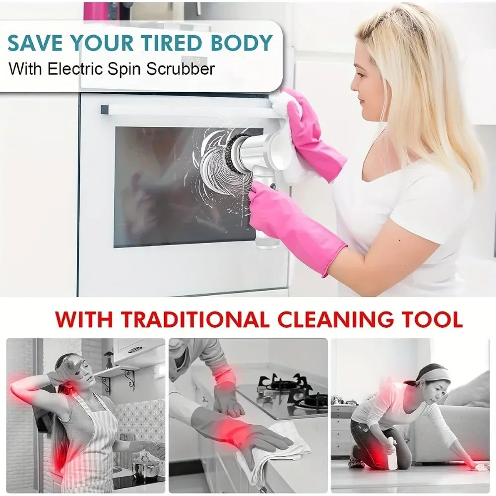 Electric Spin Scrubber Electric Cleaning Brush Cordless Power Scrubber